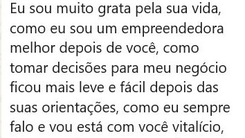 Depoimento de cliente